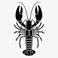 American Lobster line art white background illustration, Generative Ai