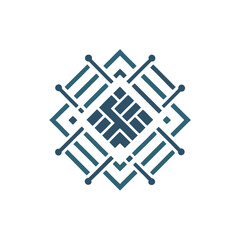 Minimalist logo representing innovative smart textiles company with a focus on modern design and functionality in the textile industry