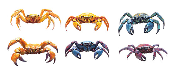 Obraz premium Pack of Crabs Against Transparent Background for Seafood Branding, Marine Promotion, or Culinary Design Projects