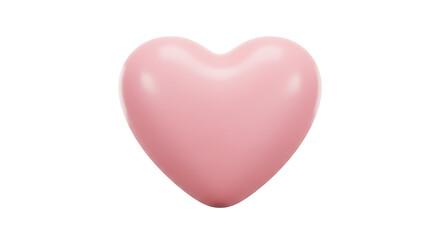 Obraz premium Romantic pastel pink heart floating in pristine white space expressing affection