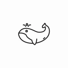 breaching whale icon sign vector