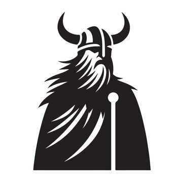 viking warrior silhouette vector illustration