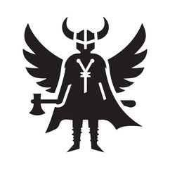 viking warrior silhouette vector illustration