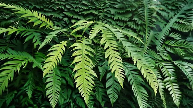 Lush Green Fern Background: Nature-Inspired Plant and Leaf Texture for Your Walls