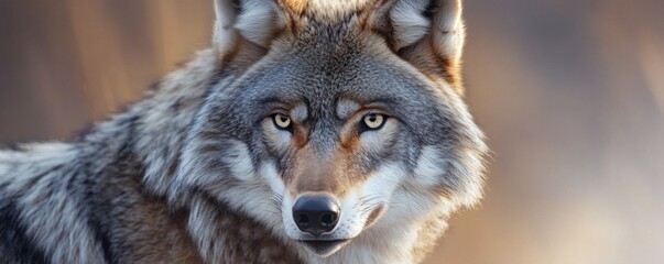 Fototapeta premium Close-up portrait of a majestic wolf.