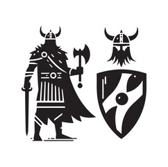 viking warrior silhouette vector illustration