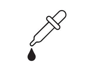 Simple Line Art Illustration of a Dropper and Droplet