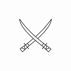 crossed katanas icon sign vector