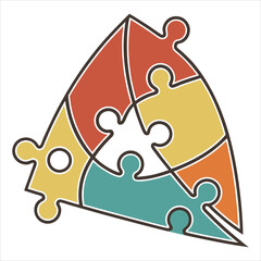 Collaborative Puzzle Triangle Logo