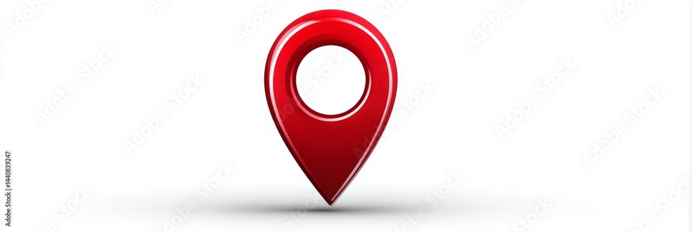 Aufkleber glossy red location pointer 3d icon - a vibrant red 3d location pointer icon, symbolizing navigation