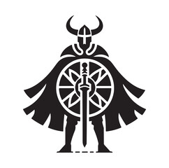 viking warrior silhouette vector illustration