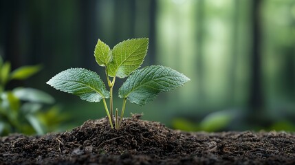 Young sprout emerging from fertile soil (1)