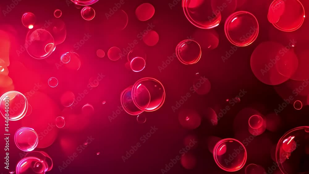 Poster red bubbles floating animation