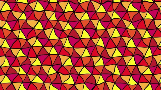 Colorful aromatic and benzene ring molecules moving non-stop, organic chemistry, hexagonal molecule background with black strokes.