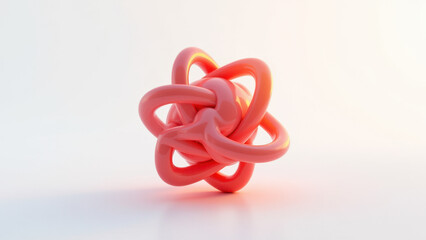 Obraz premium 3D printed red atomic model on a white surface.