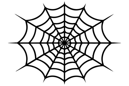Spider web silhouette vector art with a spider inside, halloween theme, spider, web, spiderweb, silhouette, vector, illustration, design, isolated, black, halloween, arachnid, scary, danger, trap