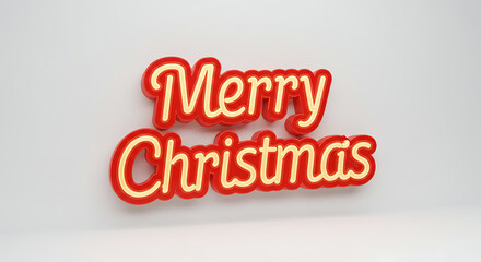 Festive red and gold 'Merry Christmas' signage, holiday greeting rendering