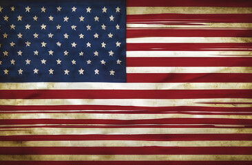 AI generated images of an American flag, on a wooden background