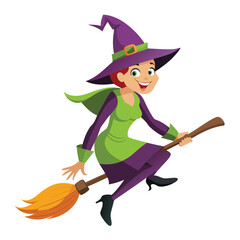 Witch on broomstick