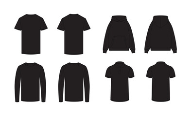 Set of black clothing mockups_19