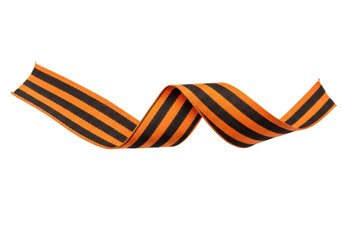 St george ribbon with black and orange stripes isolated on transparent background