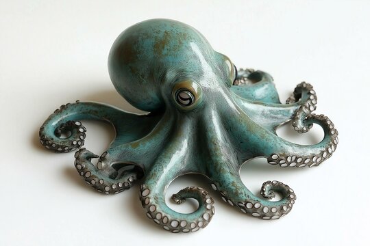 octopus archetype, symbol of intelligence and adaptability. white background