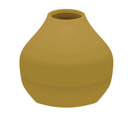 Brown empty vase. vector illustration