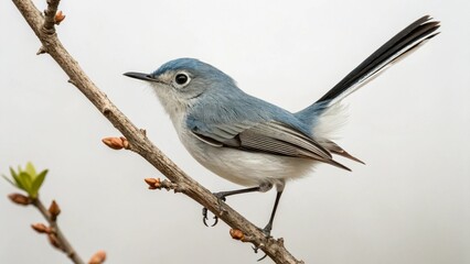Blue Gray Gnatcatcher on studio background
