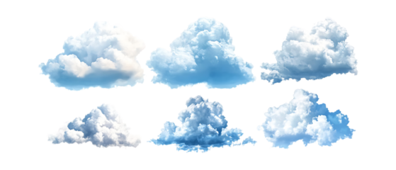Pack of Cloud Against Transparent Background for Weather Branding, Nature Promotion, or Environmental Design Projects