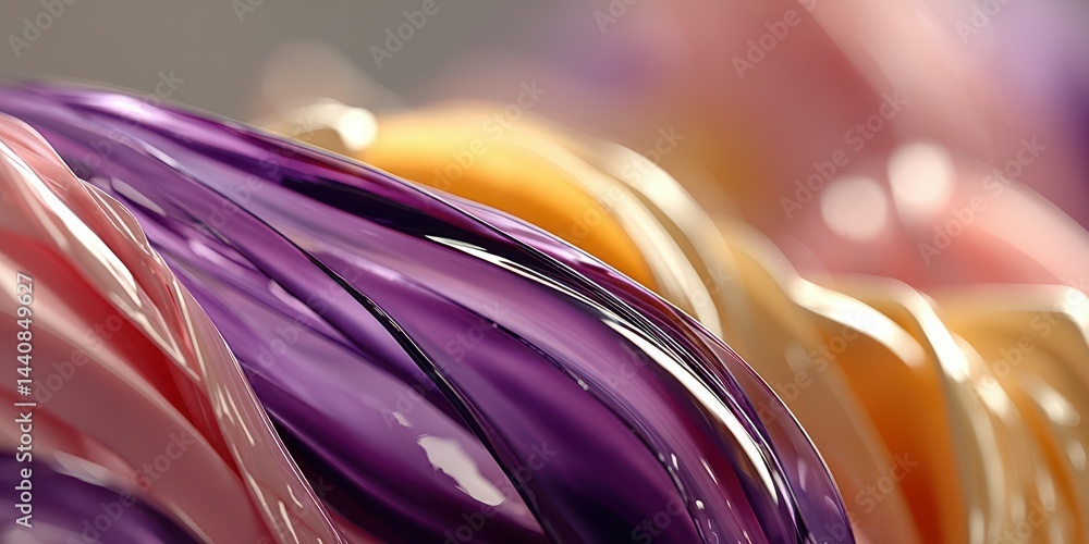 Poster colorful abstract swirl of vibrant hues creating a mesmerizing texture on a smooth surface in soft l