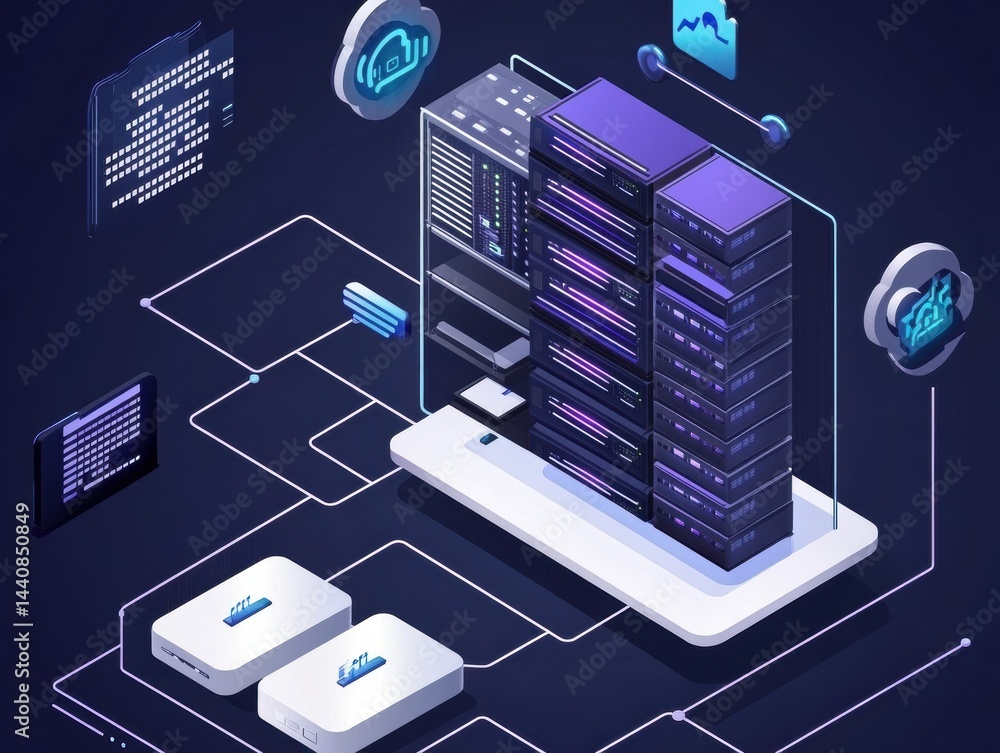 Aufkleber A Server and Computer Hardware Illustration