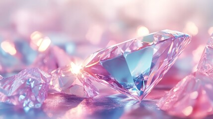 Sparkling gems in soft pastel light