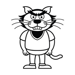 vector illustration of cartoon cat