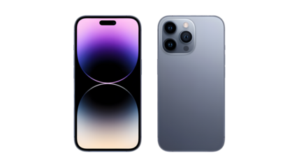 Modern Smartphone  – Front and Back View, Minimal Details, Thin Bezels, Flat Design