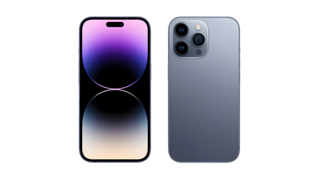 Modern Smartphone  – Front and Back View, Minimal Details, Thin Bezels, Flat Design - Powered by Adobe