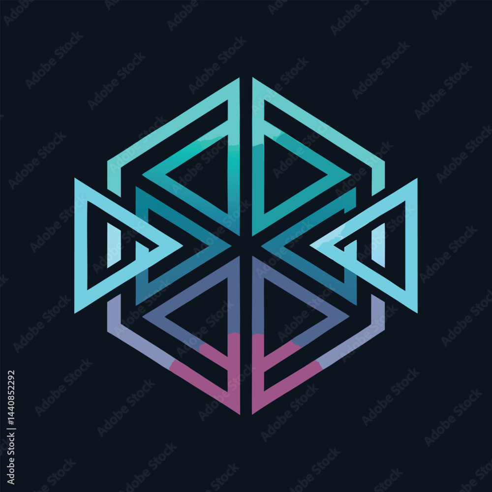 Poster sleek logo design showcasing innovative digital twin technology with geometric elements and a modern
