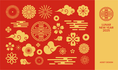 Lunar New Year 2025 Element Design Chinese Element Asset