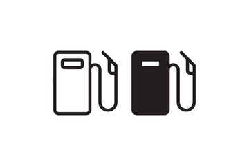 Gas Station Pump Icon Minimal Outline and Solid vector