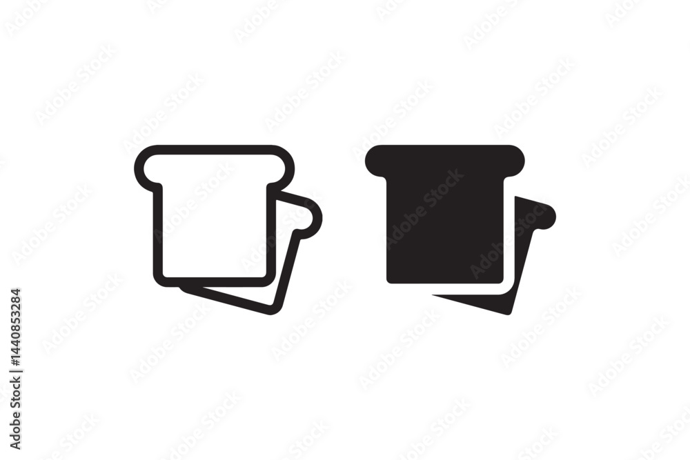 Poster bread slice icon in outline and solid style vector