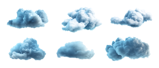 Pack of Cloud Against Transparent Background for Weather Branding, Nature Promotion, or Environmental Design Projects