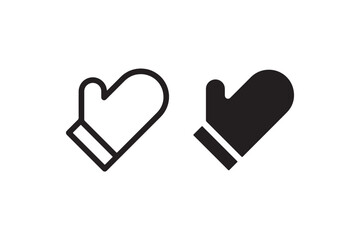 Kitchen Oven Mitt Icon in Outline and Solid Style Vector