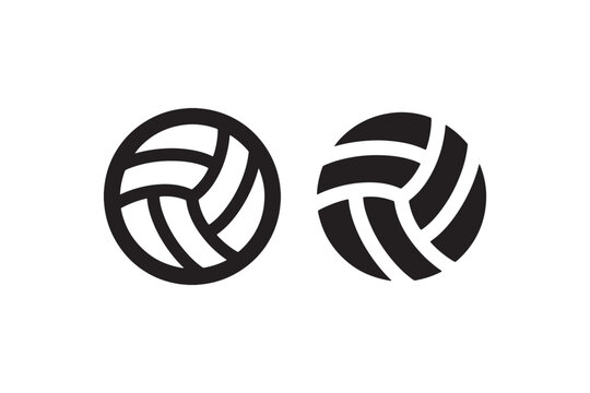 Minimal Volleyball Ball Icon Vector Illustration Vector