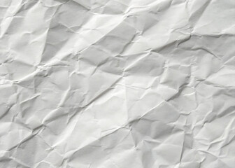 Obraz premium Crumpled white paper texture on a clean, blank surface, featuring wrinkles against a white background.