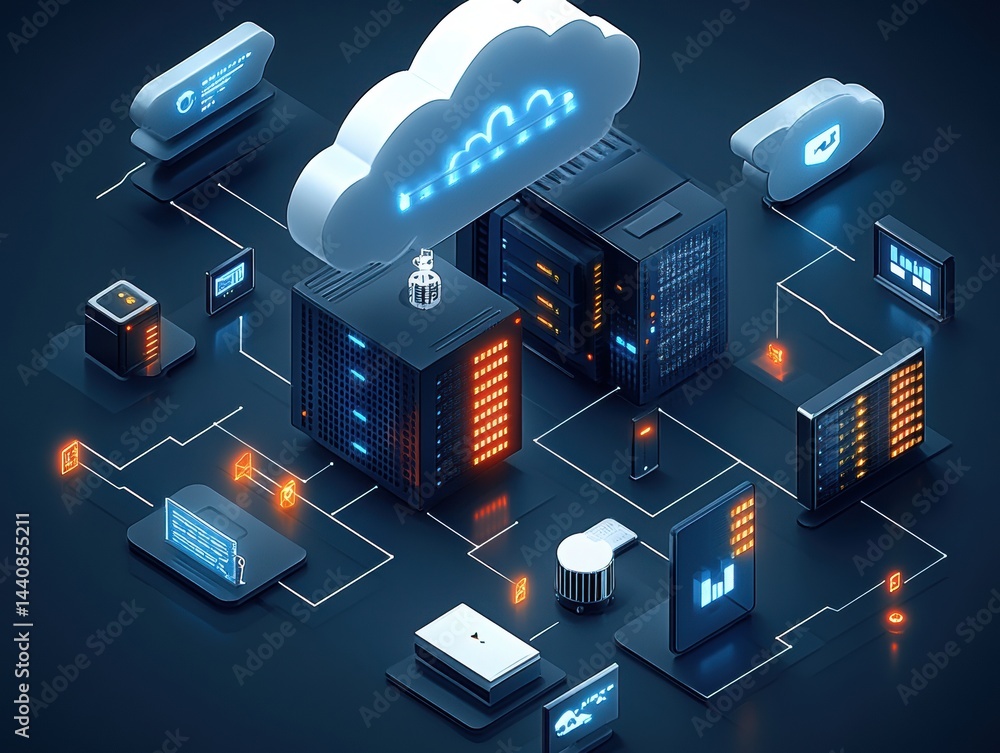 Poster Cloud Computing and Data Security Concept