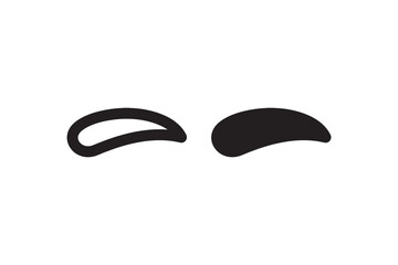 Minimal Eyebrow Icon in Bold Graphic Style Vector
