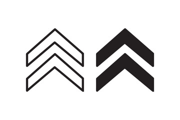Double Up Arrow Icons for Navigation and Interface Vector