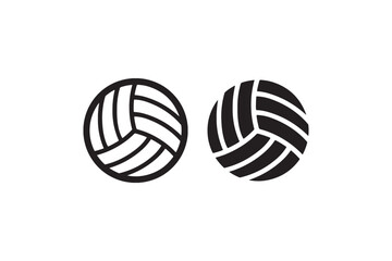 Volleyball Ball Icon in Black and White Vector