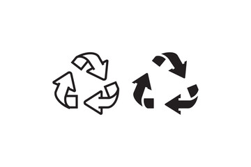 Obraz premium Recycling Symbol Minimalist Black and White Icons Vector