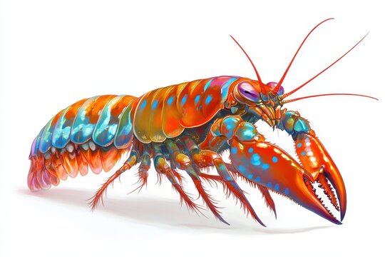 Vibrant Rainbow Lobster Illustration