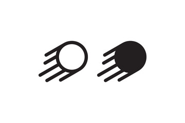 Minimalistic Comet Icon in Outline and Solid Style Vector